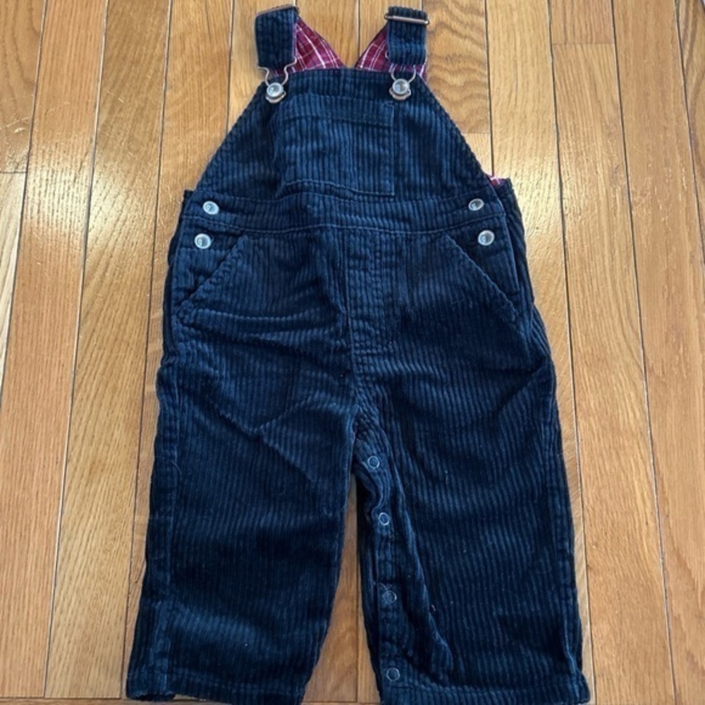 Vintage 2004 Gymboree Infant Boys 6-12 Months Black Corduroy Overalls